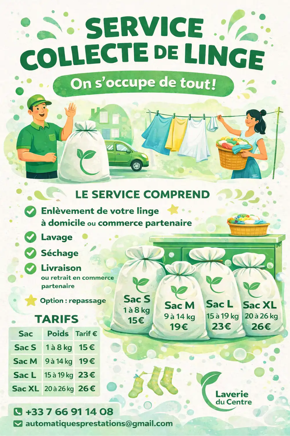 Collecte de linge à Rives